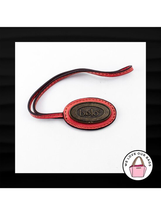 BOLO Handbags - BOLO PINK SALMON LEATHER STRAP LOOP GOLD BRASS KEYFOB BAG CHARM KEYCHAIN HANGTAG